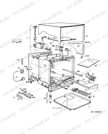 Взрыв-схема посудомоечной машины Juno SSC2635 - Схема узла Electrical equipment